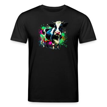 Kuh - Stanley/Stella Unisex Bio-T-Shirt CREATOR  - Schwarz - Vorne - Alina (178cm) & Michal (187cm)