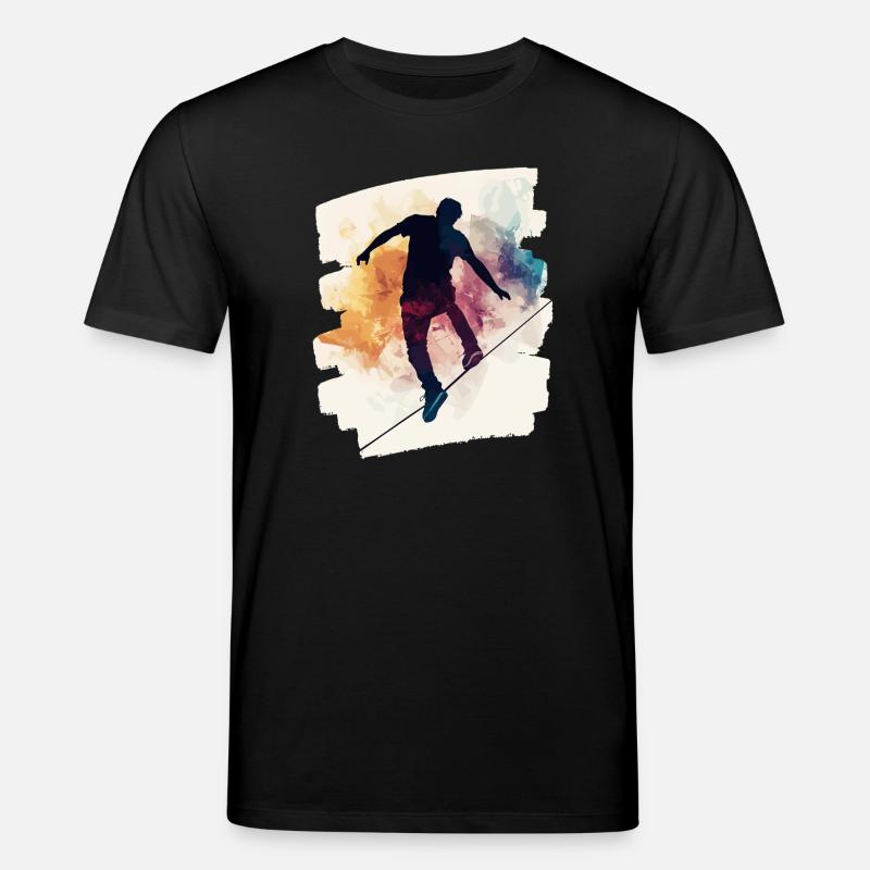 Slackline Slacklining Balance - Stanley/Stella Unisex Bio-T-Shirt CREATOR  - Schwarz