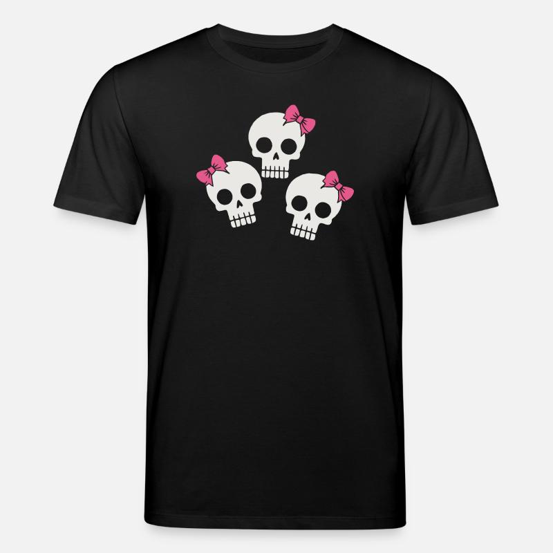Cute Skull with Bows - Stanley/Stella CREATOR Unisex Organic T-Shirt - black