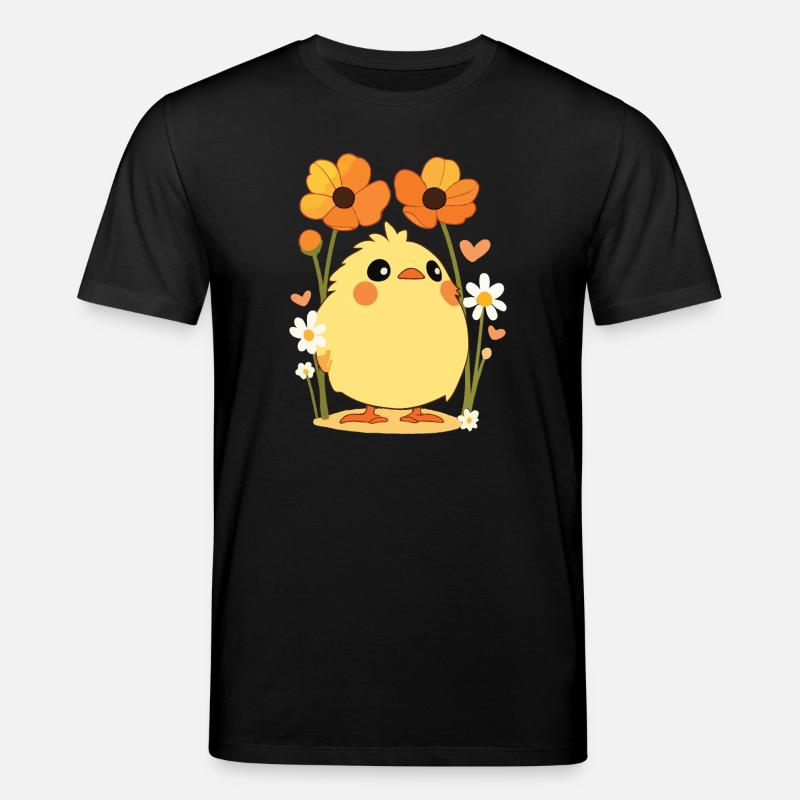 Chick, Spring, Flowers, Summer, Easter, Garden - Stanley/Stella CREATOR Unisex Organic T-Shirt - black