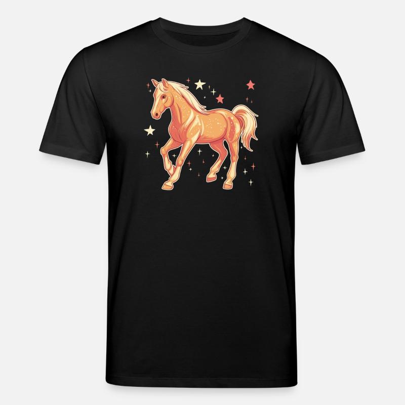 Pferd mit Sternen - Stanley/Stella Unisex Bio-T-Shirt CREATOR  - Schwarz