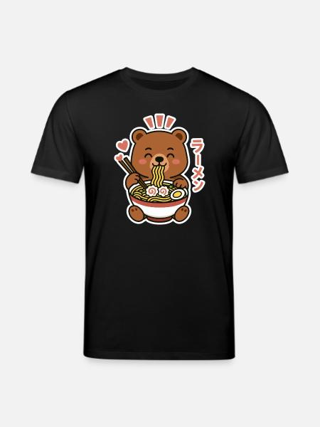 Ramen Noodle Bear - Stanley/Stella Unisex Bio-T-Shirt CREATOR - Schwarz