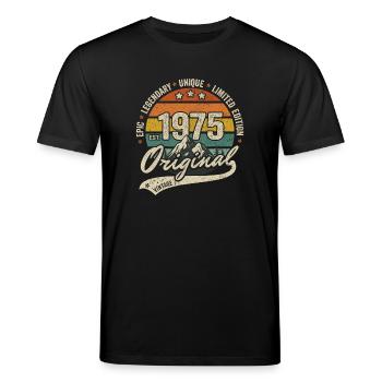 50. Geburtstag Jahrgang 1975 Vintage Original 1975 - Stanley/Stella Unisex Bio-T-Shirt CREATOR  - Schwarz - Vorne - Alina (178cm) & Michal (187cm)