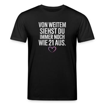 From afar you look like 21 from birthday party - Stanley/Stella CREATOR Unisex Organic T-Shirt - black - Front - Alina (178cm) & Michal (187cm)