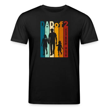 Papa & Töchter Geschenk Vintage Design Vatertag - Stanley/Stella Unisex Bio-T-Shirt CREATOR  - Schwarz - Vorne - Alina (178cm) & Michal (187cm)