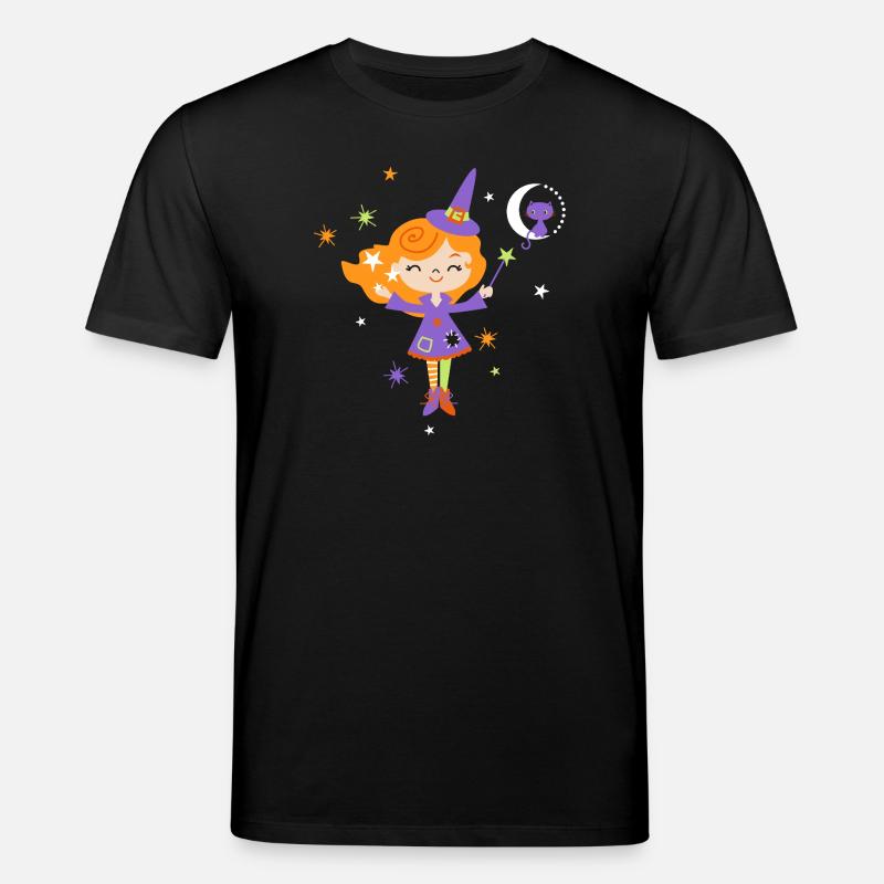 Moonlight Witch with Magic Wand - Stanley/Stella CREATOR Unisex Organic T-Shirt - black