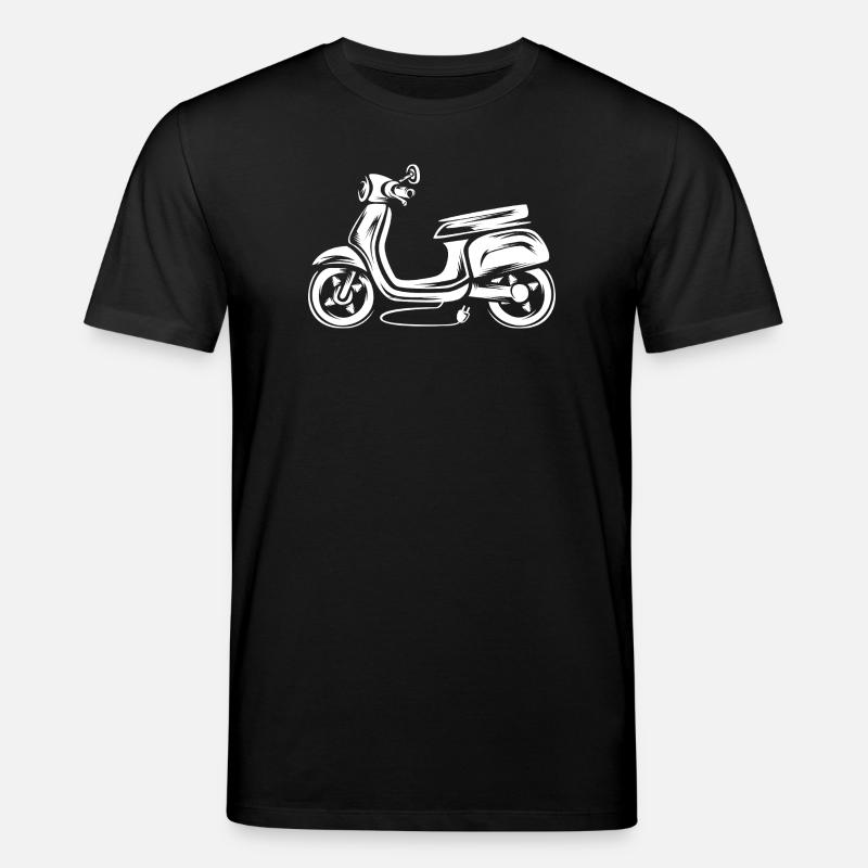 Elektro Roller Illustration - e Moped Fahrer - Stanley/Stella Unisex Bio-T-Shirt CREATOR  - Schwarz
