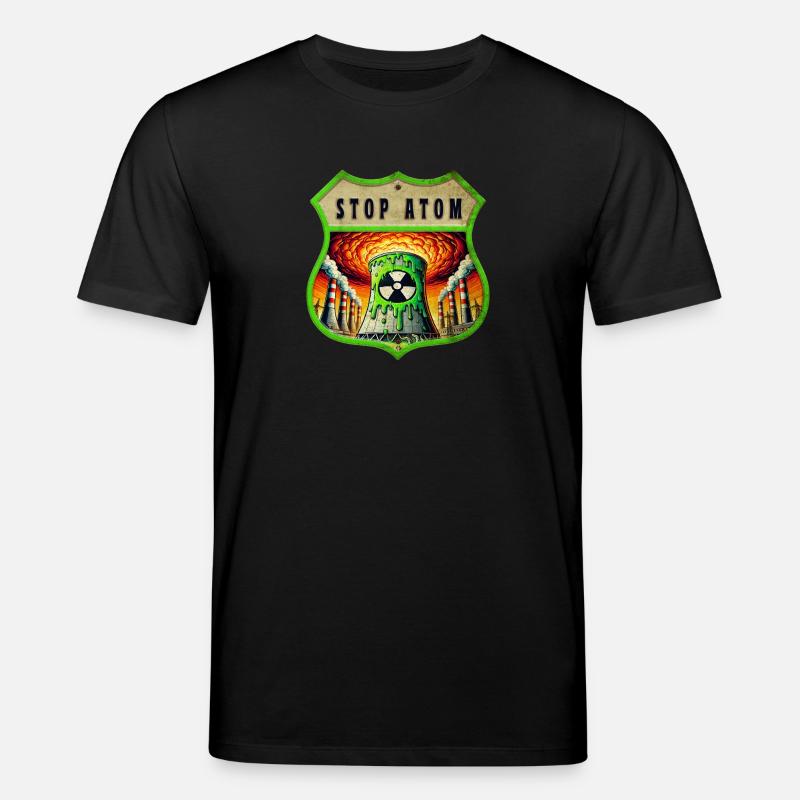 Stop Atom Wappen Design - Stanley/Stella Unisex Bio-T-Shirt CREATOR  - Schwarz