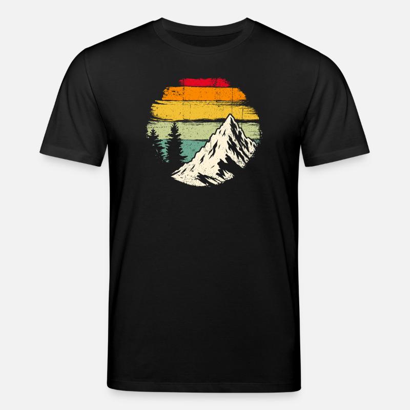 Retro Sunset Ridge Berg - Stanley/Stella Unisex Bio-T-Shirt CREATOR  - Schwarz
