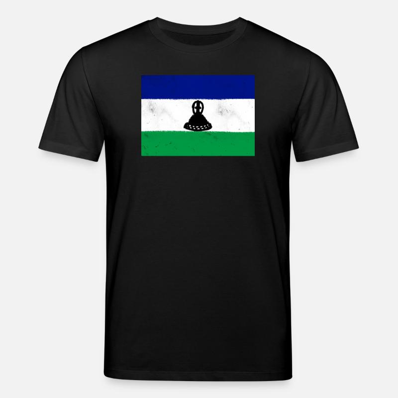 Flagge von Lesotho - Stanley/Stella Unisex Bio-T-Shirt CREATOR  - Schwarz