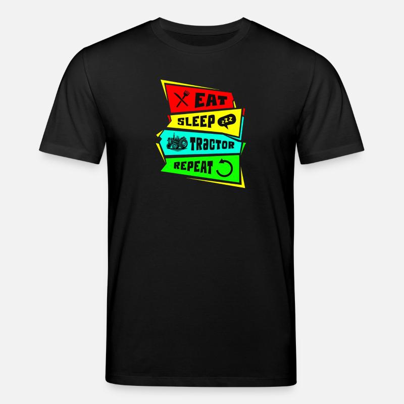 Essen Schlafen Traktor Wiederholen - Stanley/Stella Unisex Bio-T-Shirt CREATOR  - Schwarz