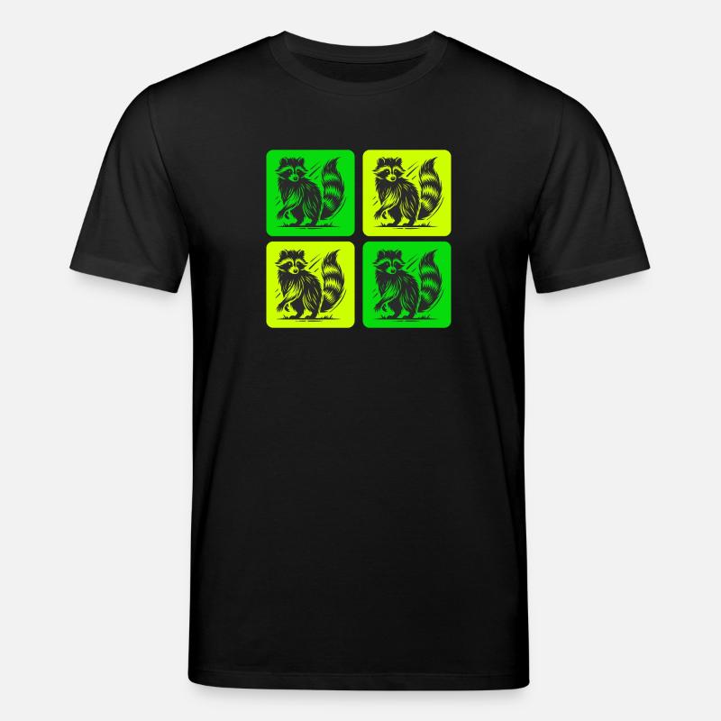 Stylischer Waschbär Retro Design - Stanley/Stella Unisex Bio-T-Shirt CREATOR  - Schwarz