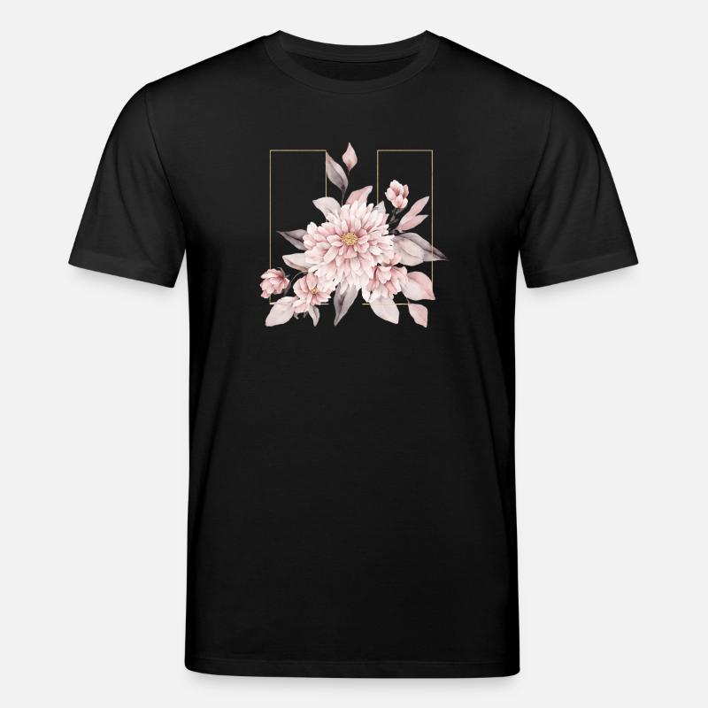 Elegant Blush Blomster Design - Stanley/Stella CREATOR økologisk unisex-T-shirt - sort
