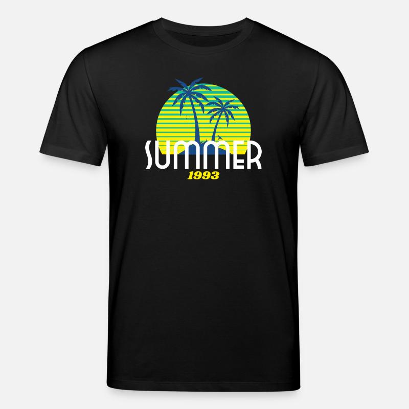 Tropical Palm Tree & Sunset Design - Stanley/Stella CREATOR Unisex Organic T-Shirt - black