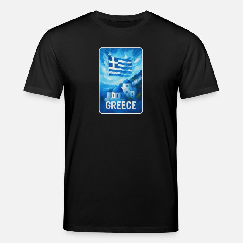 Grèce Santorin Drapeau - T-shirt bio CREATOR Stanley/Stella Unisexe - noir