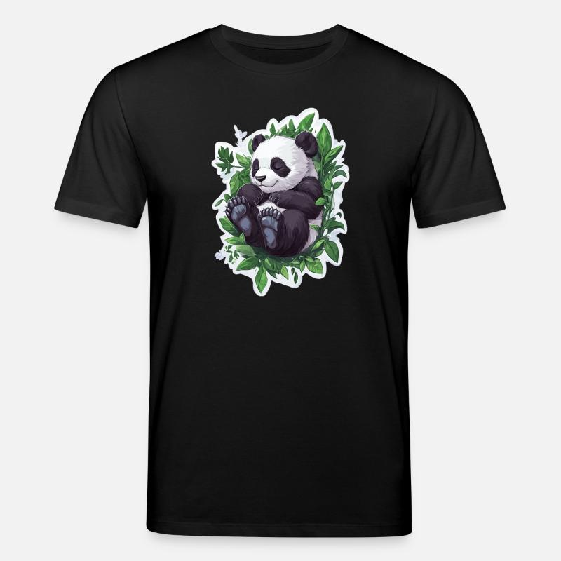 Süsser Pandabär - Stanley/Stella Unisex Bio-T-Shirt CREATOR  - Schwarz