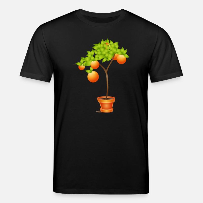 Kleiner Orangenbaum im Blumentopf - Stanley/Stella Unisex Bio-T-Shirt CREATOR - Schwarz