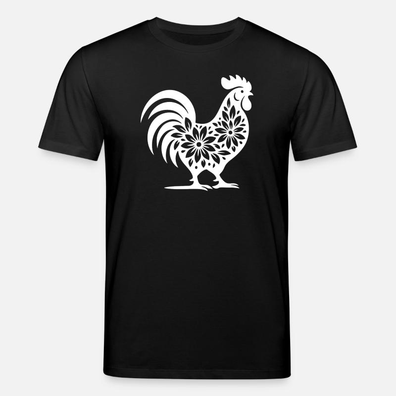 Blumen Folk Hahn Design - Stanley/Stella Unisex Bio-T-Shirt CREATOR  - Schwarz