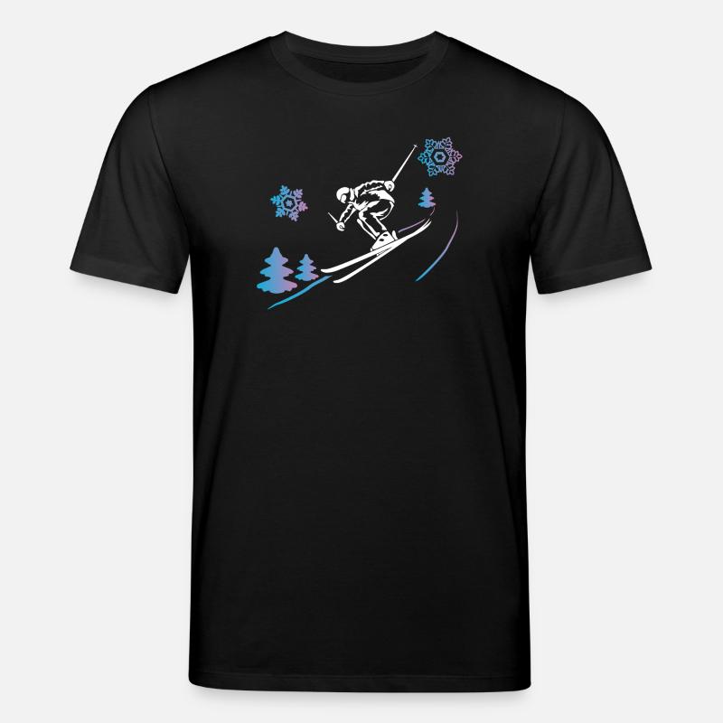 Skifahrer im Winterschnee - Stanley/Stella Unisex Bio-T-Shirt CREATOR  - Schwarz