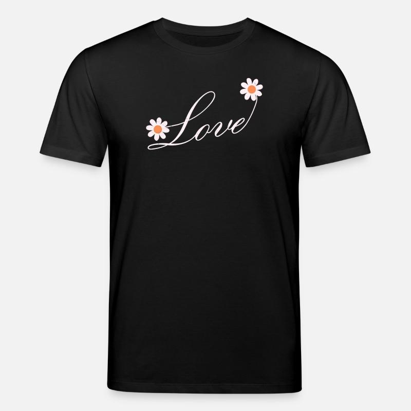 Floral Love Script Design - Stanley/Stella CREATOR Unisex Organic T-Shirt - black