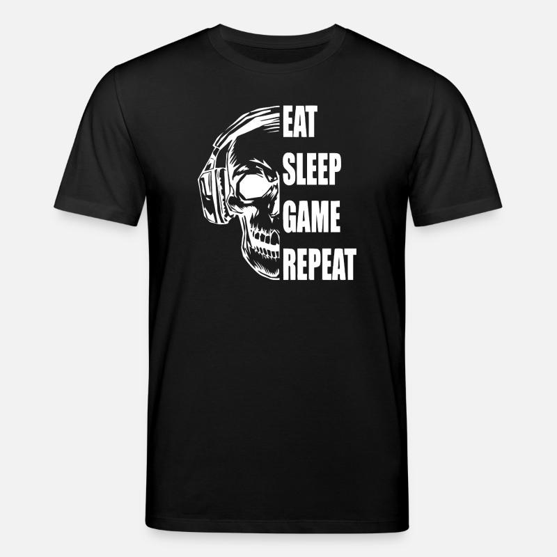 Crâne avec casque Citation de jeu - T-shirt bio CREATOR Stanley/Stella Unisexe - noir