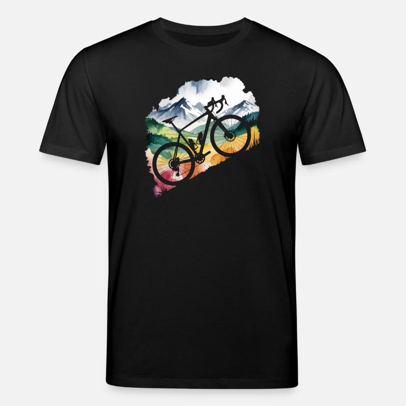 Scène d’aventure en VTT - T-shirt bio CREATOR Stanley/Stella Unisexe - noir