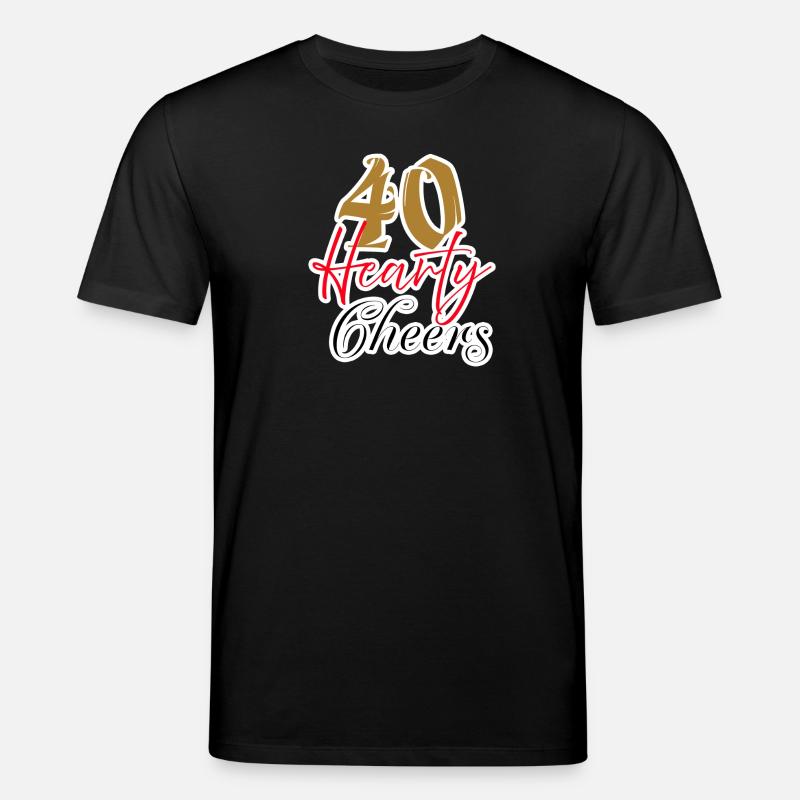 40 Heartfelt Cheers Celebration Design - Stanley/Stella CREATOR Unisex Organic T-Shirt - black