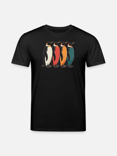Farbenfrohe Pinguine - Stanley/Stella Unisex Bio-T-Shirt CREATOR - Schwarz
