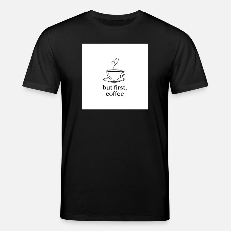 Minimalistischer Kaffee mit Herz - Stanley/Stella Unisex Bio-T-Shirt CREATOR  - Schwarz