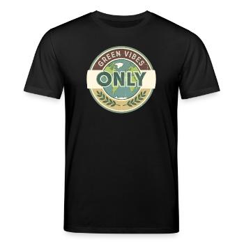 Vintage Globe Green Vibes Only - Stanley/Stella Unisex Bio-T-Shirt CREATOR  - Schwarz - Vorne - Alina (178cm) & Michal (187cm)