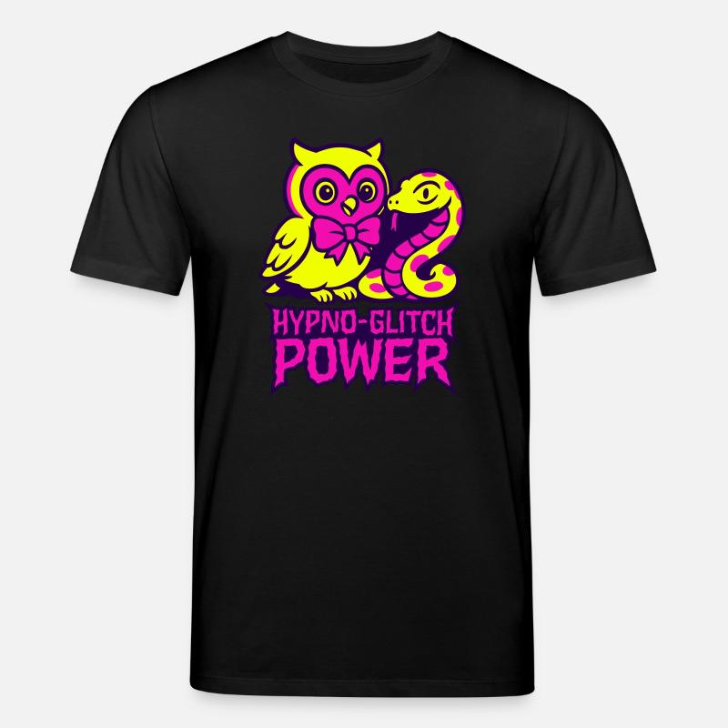 Hypno Glitch Owl and Snake - Stanley/Stella Unisex Bio-T-Shirt CREATOR - Schwarz