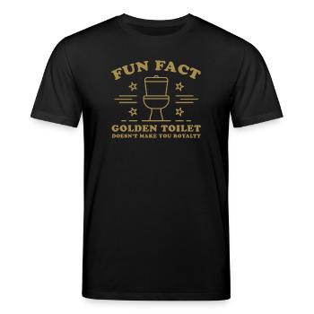 Fun Fact – Goldene Toilette macht dich nicht zum König - Stanley/Stella Unisex Bio-T-Shirt CREATOR  - Schwarz - Vorne - Alina (178cm) & Michal (187cm)