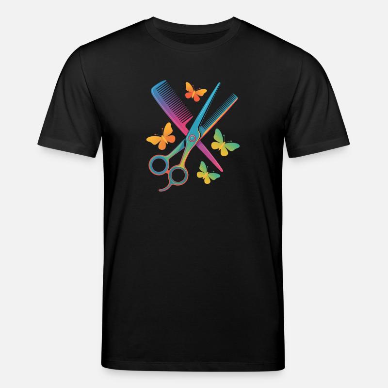 Coiffeur Ciseaux Peigne Papillon - T-shirt bio CREATOR Stanley/Stella Unisexe - noir
