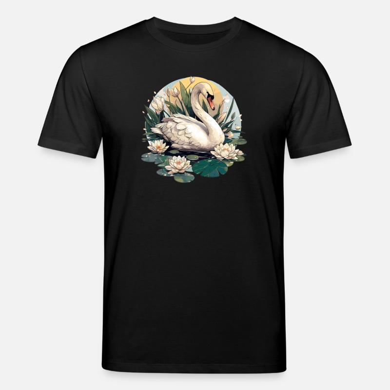 Schwäne Schwan - Stanley/Stella Unisex Bio-T-Shirt CREATOR  - Schwarz