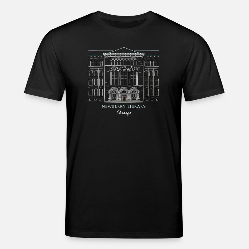 Historisches Chicago Bibliotheksdesign - Stanley/Stella Unisex Bio-T-Shirt CREATOR - Schwarz