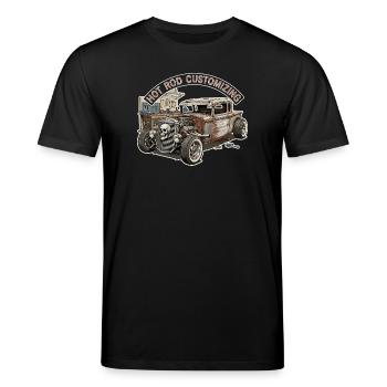 Rustik Hot Rod Anpassning Design - Ekologisk T-shirt CREATOR unisex från Stanley/Stella - svart - Fram - Alina (178cm) & Michal (187cm)