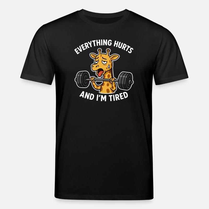 Müde Giraffe hebt Gewichte Illustration - Stanley/Stella Unisex Bio-T-Shirt CREATOR  - Schwarz