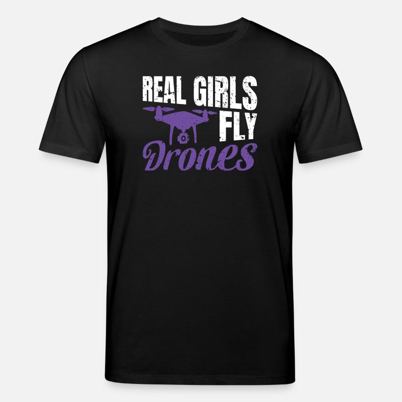 Les vraies filles pilotent des drones - T-shirt bio CREATOR Stanley/Stella Unisexe - noir