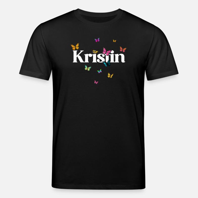 Schöner Mädchenname mit Schmetterlingen KRISTIN - Stanley/Stella Unisex Bio-T-Shirt CREATOR - Schwarz
