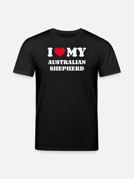 I Love my AUSTRALIAN SHEPHERD - Stanley/Stella CREATOR Unisex Organic T-Shirt - black