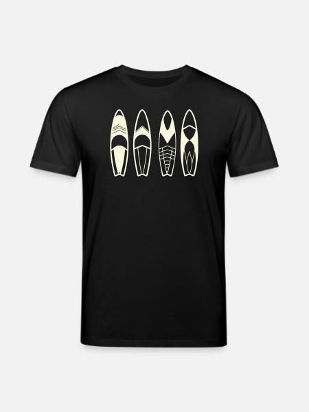 Minimalistische abstrakte Surfbretter - Stanley/Stella Unisex Bio-T-Shirt CREATOR  - Schwarz