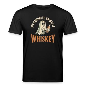 Meine Lieblingsspirituose ist Whiskey Ghost - Stanley/Stella Unisex Bio-T-Shirt CREATOR  - Schwarz - Vorne - Alina (178cm) & Michal (187cm)