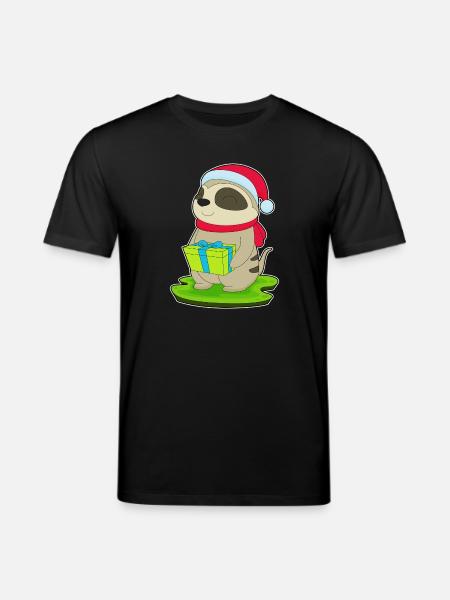 Meerkat Christmas Christmas Hat - Stanley/Stella CREATOR Unisex Organic T-Shirt - black