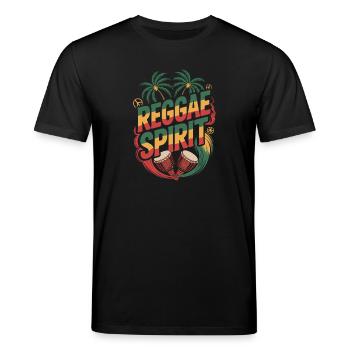  Reggae Spirit Tropische Palmen Djembe Trommeln - Stanley/Stella Unisex Bio-T-Shirt CREATOR  - Schwarz - Vorne - Alina (178cm) & Michal (187cm)