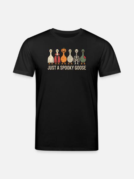 Just A Spooky Goose Halloween Vibes - Stanley/Stella CREATOR Unisex Organic T-Shirt - black