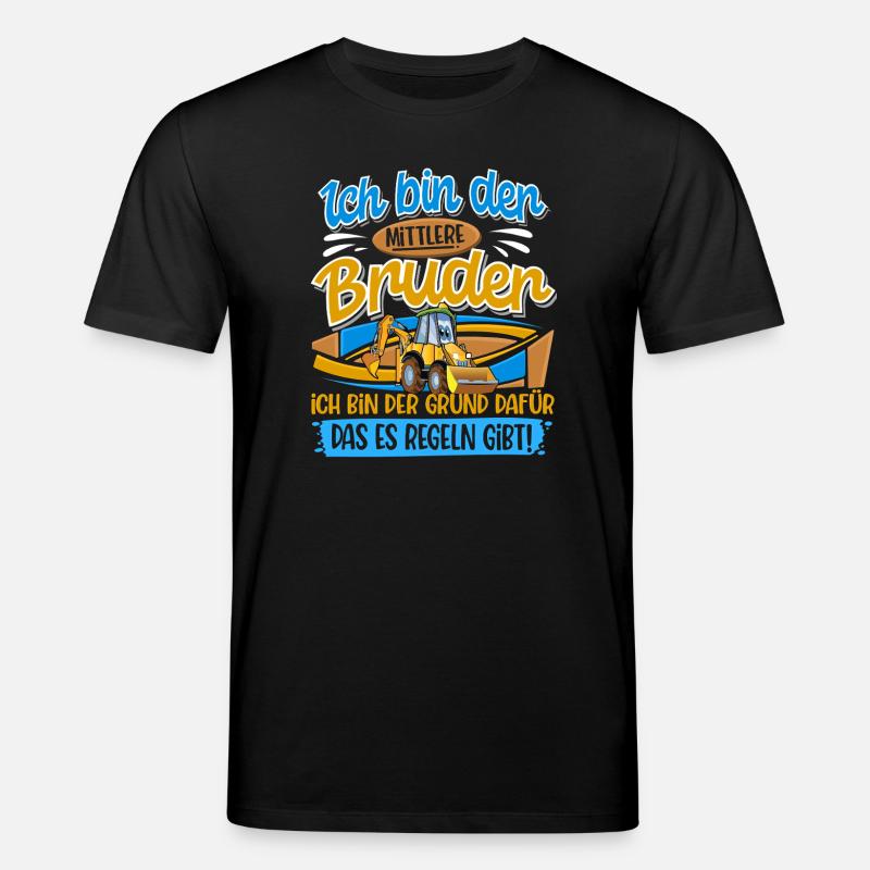 Bagger Mittlerer Bruder Geschwister - Stanley/Stella Unisex Bio-T-Shirt CREATOR  - Schwarz