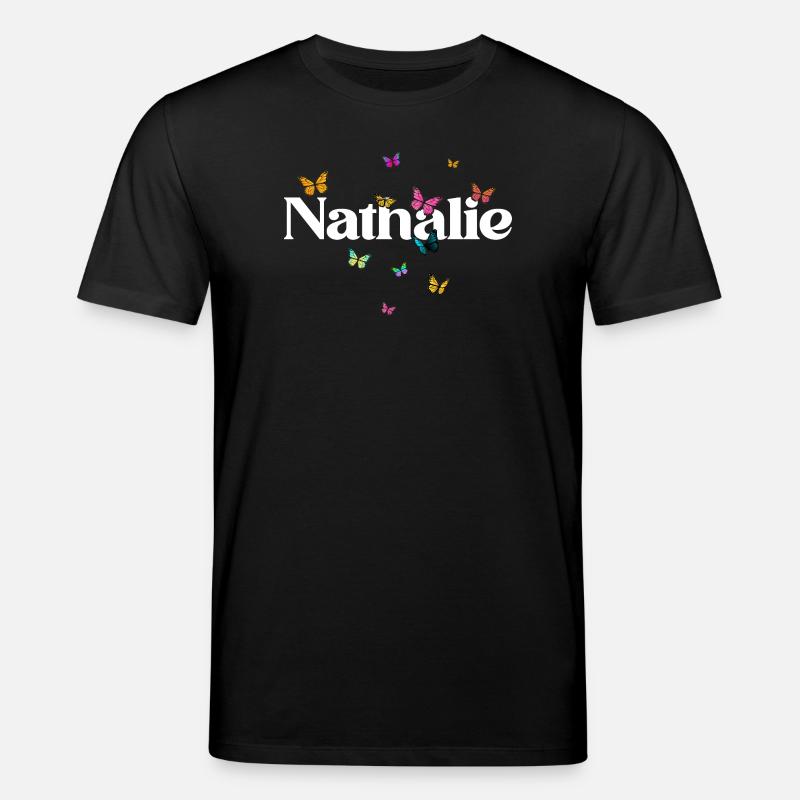 Schöner Mädchenname mit Schmetterlingen NATHALIE - Stanley/Stella Unisex Bio-T-Shirt CREATOR - Schwarz
