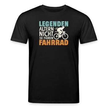 Fahrradfahrer Rennrad Fahrrad Radfahrer Geburtstag - Stanley/Stella Unisex Bio-T-Shirt CREATOR  - Schwarz - Vorne - Alina (178cm) & Michal (187cm)