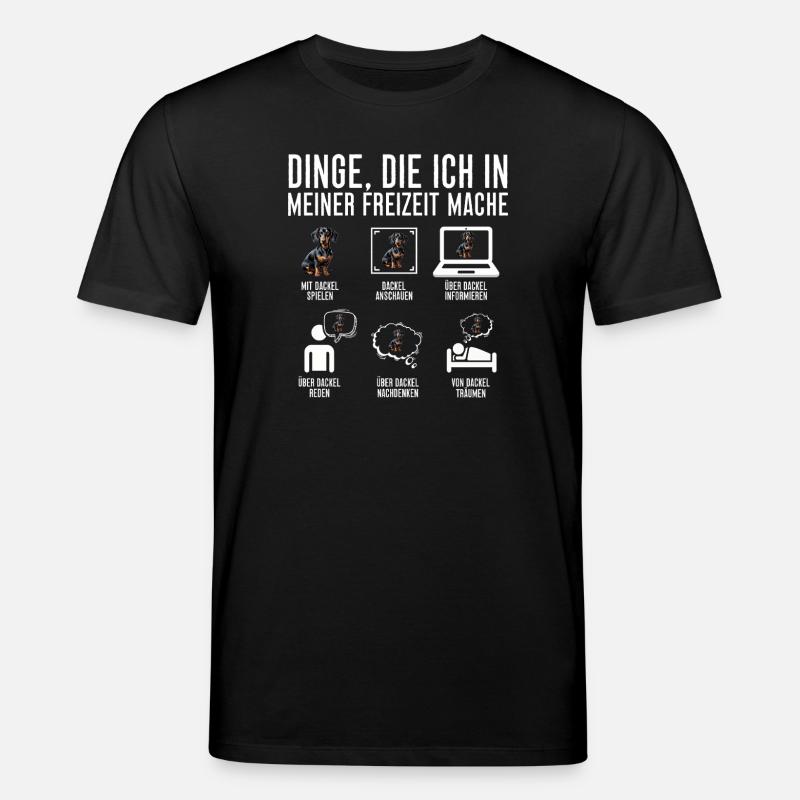 Dackel Hund Rauhaardackel Dickköpfiger - Stanley/Stella Unisex Bio-T-Shirt CREATOR - Schwarz