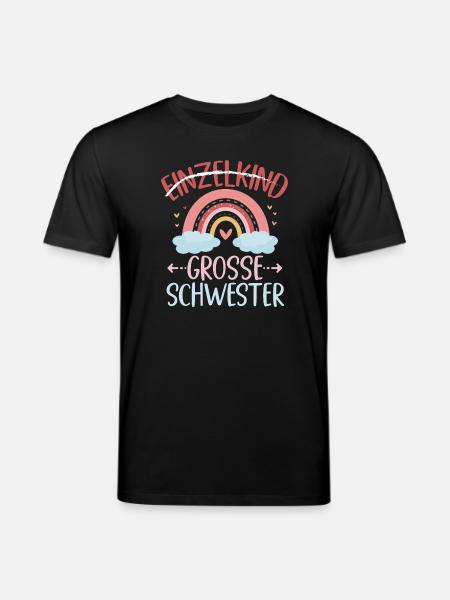 Big Sister Rainbow Sibling Baby - Stanley/Stella CREATOR Unisex Organic T-Shirt - black